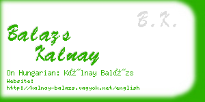 balazs kalnay business card